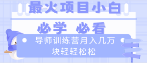 老师夏令营互联网技术最厉害的新项目没有之一，新手入门必会，月入2万 轻松-创业资源网