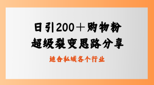 日引200+买东西粉,非常裂变式构思,公域卖东西新模式-创业资源网
