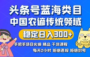 今日头条号蓝海类目传统和民间谚语行业实际操作开放课程回绝违反规定封禁平稳日入300-创业资源网