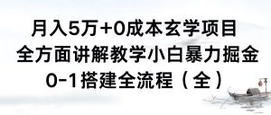 月入5万 0成本费风水玄学新项目，全方位解读课堂教学，0-1构建全过程新手暴力行为掘金队-创业资源网