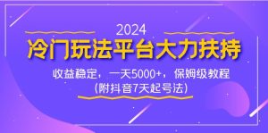 2024小众游戏玩法服务平台大力支持,收益稳定,一天5000 ,家庭保姆级实例教程(附抖音视频7…-创业资源网