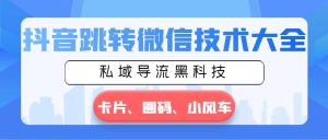 抖音视频跳转微信技术大全,公域引流高科技—信用卡圆码风车-创业资源网