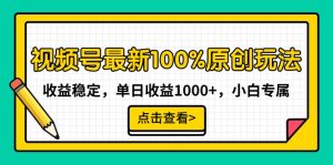 微信视频号全新100%原创设计游戏玩法,收益稳定,单日盈利1000 ,新手专享-创业资源网