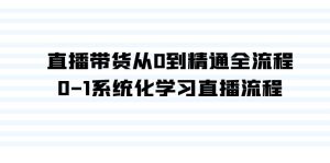 直播卖货从0到熟练全过程,0-1系统性学习直播流程-创业资源网