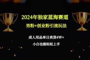 2024年独家代理瀚海跑道粉丝 自主创业粉引流方法游戏玩法，两性用品单日卖东西4W 家庭保姆实例教程-创业资源网