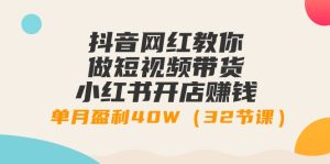 抖音女网红手把手带你短视频卖货 小红书的创业赚钱,单月赢利40W-创业资源网