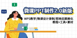 微课程PPT制做-2.0新版本：WPS课堂教学/微课设计拍摄/剪辑软件中后期装饰/实例教程 专用工具 素材内容-创业资源网