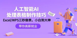 人工智能技术-AI解决表格设计方法:Excel/WPS三秒做表,高手到新手-创业资源网