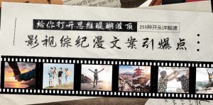 影视综纪漫创意文案颠覆式创新,让你打开思维茅塞顿开 255种开始详细说明课-创业资源网