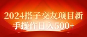 2024同城约会新项目初学者实际操作日入500-创业资源网