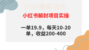 小红书的解除限制新项目： 一单19.9，每日10-20单，盈利200-400-创业资源网