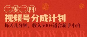 微信视频号原创者分为方案,每日数分钟,收益500 ,小而精新项目-创业资源网