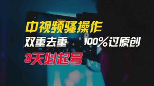 中视频骚操作,双重去重100%过原创,3天比必起号,简单无脑,月入3W+-创业资源网