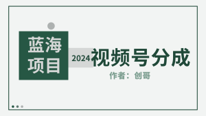 【蓝海项目】2024年视频号分成计划,快速开分成,日爆单8000+,附玩法教程-创业资源网