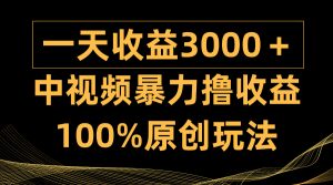 中视频暴力撸收益,日入3000+,100%原创玩法,小白轻松上手多种变现方式-创业资源网