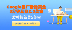 Google买会员撸美元,3分钟左右到帐2.5美元,发帖子引流5美元,多号实际操作,日入…-创业资源网