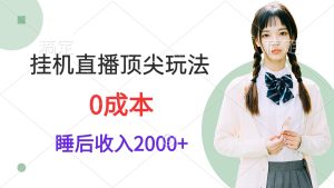 放置挂机直播间顶级游戏玩法，睡后日收益2000 、0成本费，在线视频教学-创业资源网
