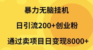 暴力行为没脑子放置挂机日引流方法200 自主创业粉根据卖项目日转现2000-创业资源网