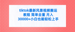 tiktok全新景色视频搬运实例教程 简易去重复 月入30000 附整套专用工具-创业资源网