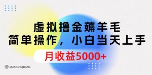 虚似撸金撸羊毛,易操作,新手当日入门,月盈利5000-创业资源网
