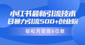 日引500 月转现六位数24年全新小红书的暴力行为引流方法做兼职粉实例教程-创业资源网