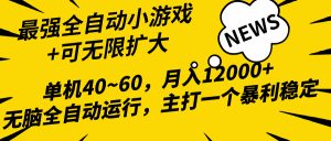 2024全新各大网站独家代理游戏自动式，单机版40~60,平稳躺着赚钱，小白都能月入了万-创业资源网