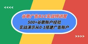 谷歌广告B2C实战特训营,500+谷歌账户经验,实战演示从0-1搭建广告账户-创业资源网