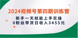2024微信视频号第四期夏令营,初学者一天就能入门实际操作,0粉丝带货日收益3455元-创业资源网