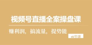微信视频号直播间软装股票操盘课,赚盈利,搞总流量,提潜能-创业资源网