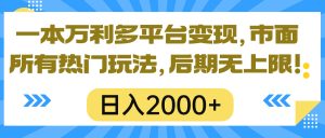 一本万利全平台转现，市面上所有的受欢迎游戏玩法，日入2000 ，中后期无限制！-创业资源网