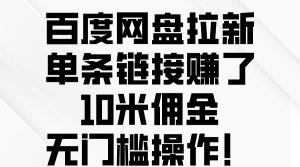 百度云网盘引流,一条连接挣了10米提成,零门槛实际操作!-创业资源网