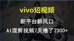 vivo小视频:新渠道新蓝海,AI混剪视频7天玩了2300-创业资源网