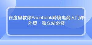 在这儿教大家Facebook跨境电子商务新手入门课，出口外贸·自建站必需-创业资源网