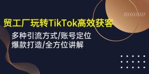 外贸工厂玩转TikTok高效获客,多种引流方式/账号定位/爆款打造/全方位讲解-创业资源网