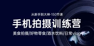 手机拍摄训练营:美食拍摄-好物零食-酒水饮料-日常vlog/新手到大神-150节-创业资源网