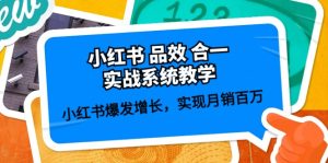 小红书的 品效 合一实战演练系统软件课堂教学:小红书的爆发增长,完成月销上百万 (59节)-创业资源网