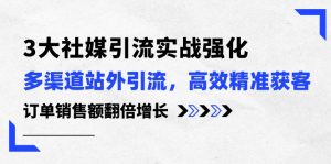 3大社交媒体引流方法实际操作加强,多种渠道站外引流/高效率营销获客/订单信息销售总额翻倍增长-创业资源网