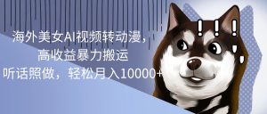 海外美女AI视频转动漫,高收益暴力搬运,听话照做,轻松月入10000+-创业资源网