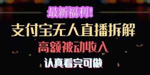 免费福利!支付宝钱包无人直播拆卸,完成巨额互联网赚钱,认真看完能做-创业资源网