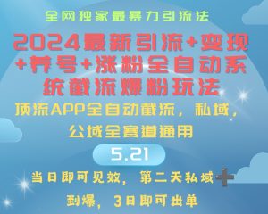 2024最暴力行为引流方法 增粉 转现 起号自动式系统软件涨粉游戏玩法-创业资源网