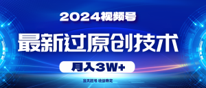 2024微信视频号全新过原创技术,当日养号,收益稳定,月入3W-创业资源网