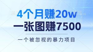 4个月赚20万!一张图赚7500!多种变现方式,一个被忽视的暴力项目-创业资源网
