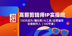 高薪-剪辑师IP实操班-第2期,100天成为懂拍剪/AI工具/运营编导/全能制作人-创业资源网