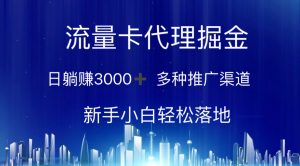上网卡代理商掘金队 日躺着赚钱3000 多种多样推广方式 新手入门轻轻松松落地式-创业资源网