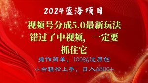 2024蓝海项目,微信视频号分为方案5.0全新游戏玩法,错过中视频,一定要抓住…-创业资源网
