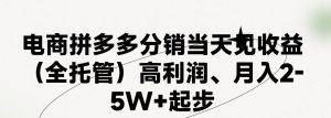 最新拼多多模式日入4K+两天销量过百单,无学费、 老运营代操作、小白福…-创业资源网