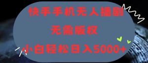 快手手机无人播剧,无需硬改,轻松解决版权问题,小白轻松日入5000+-创业资源网