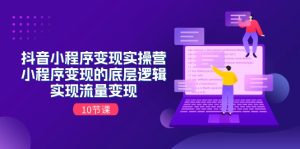 抖音小程序变现实操营,小程序变现的底层逻辑,实现流量变现-创业资源网