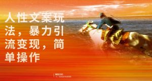 人的本质广告文案游戏的玩法，暴力倾向引流变现，易上手-创业资源网