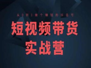 短视频卖货实战营(高级课)，从0到1做一个挣钱的抖音帐号-创业资源网